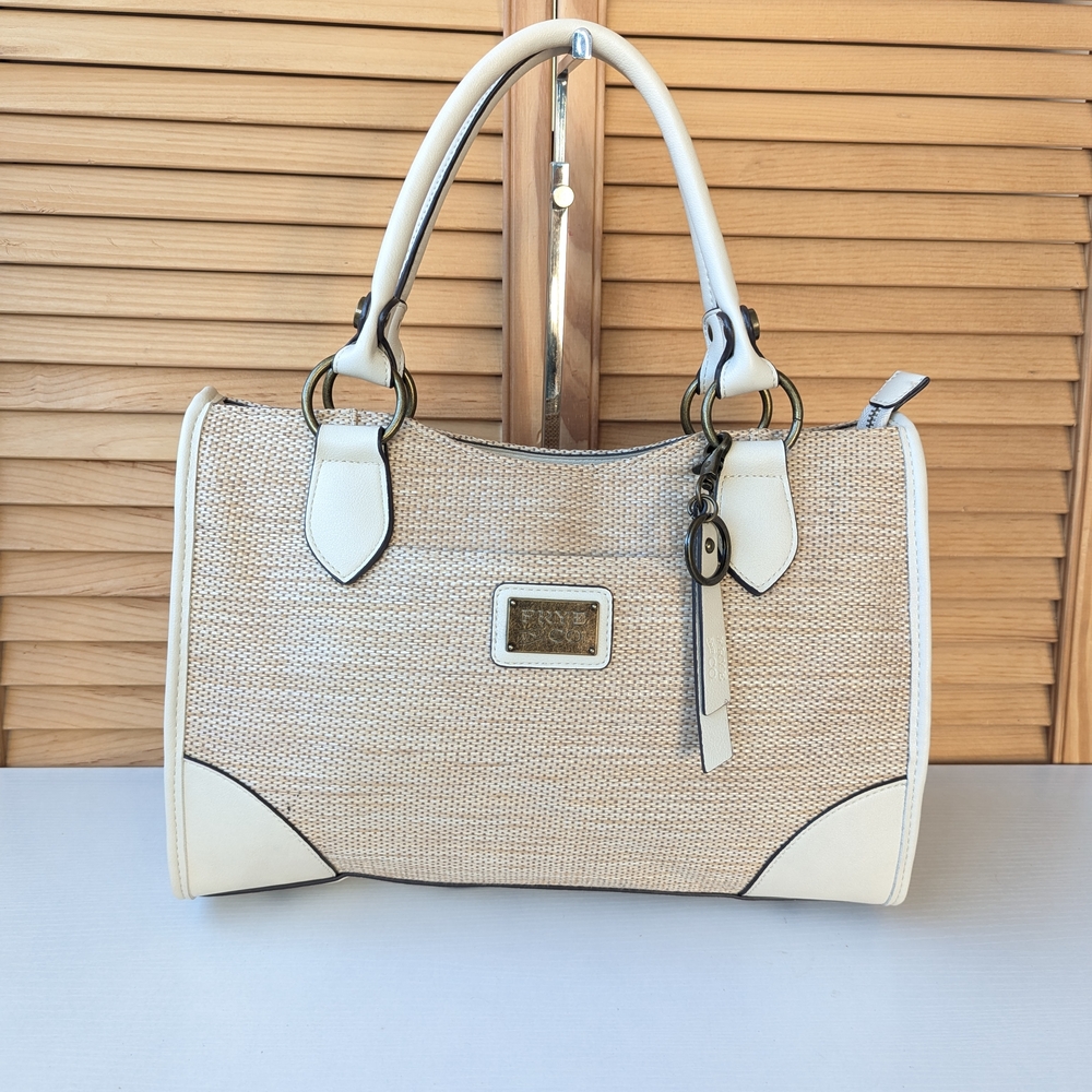 FRYE AND CO. Cream and Natural Woven Satchel - Picture 2 of 15